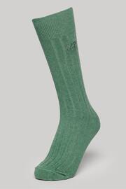 Superdry Blue Organic Cotton Unisex Core Rib Crew Socks 3 Pack - Image 3 of 5