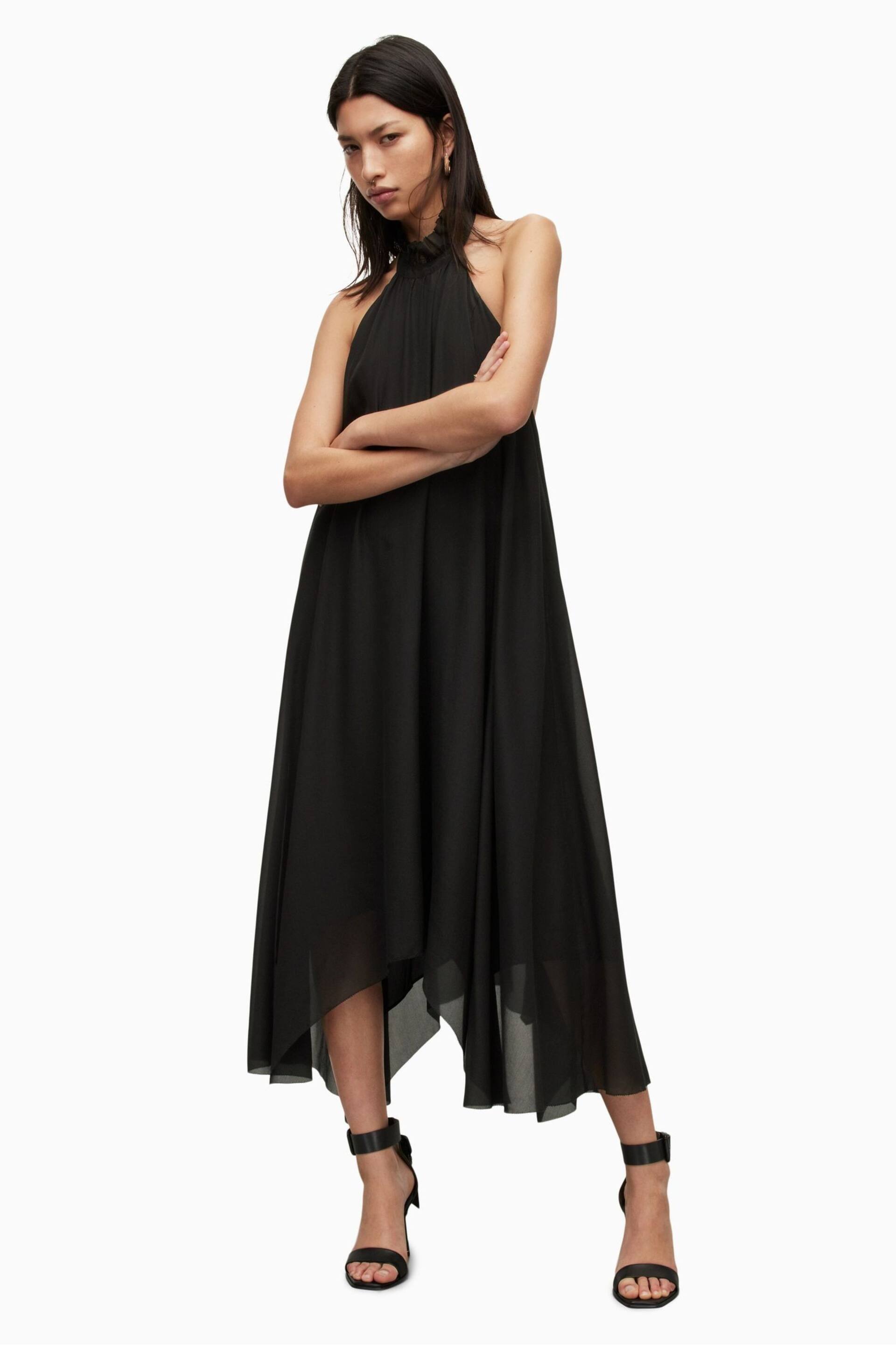 AllSaints Black Alaya Dress - Image 1 of 7