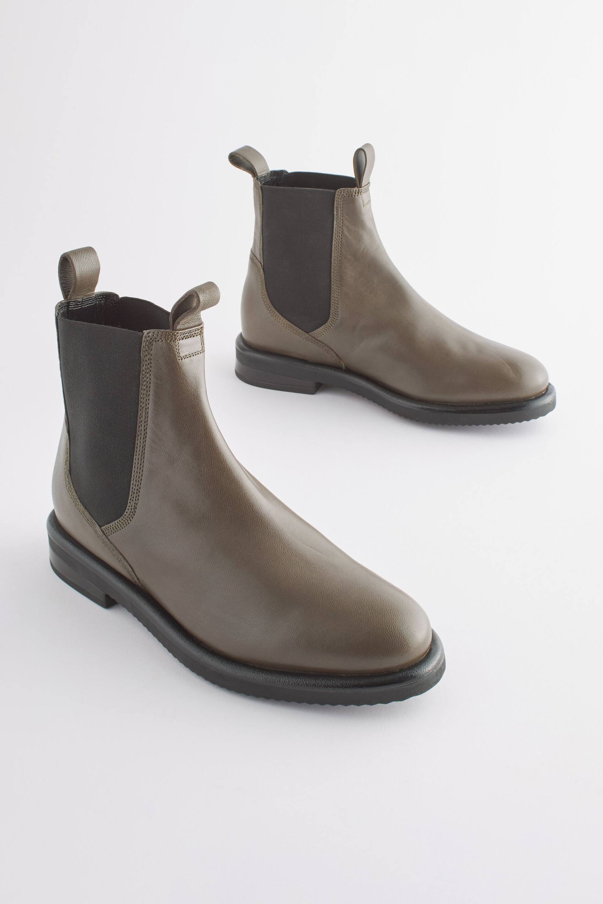 Khaki Green Regular/Wide Fit Forever Comfort® Leather Chelsea Boots - Image 1 of 5