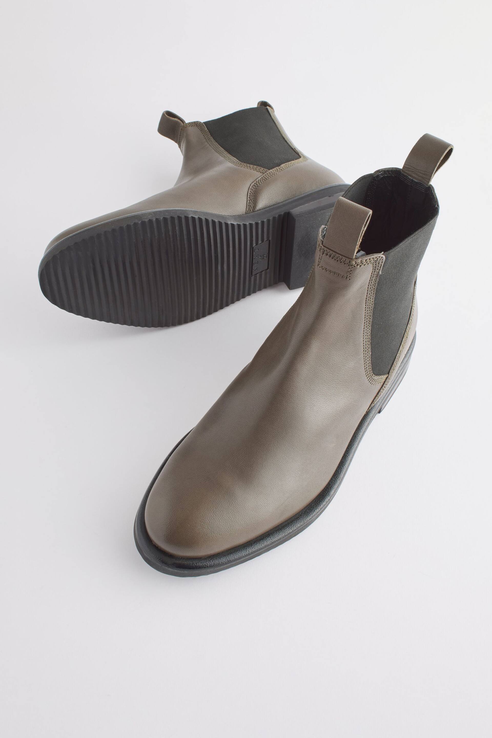 Khaki Green Regular/Wide Fit Forever Comfort® Leather Chelsea Boots - Image 3 of 5