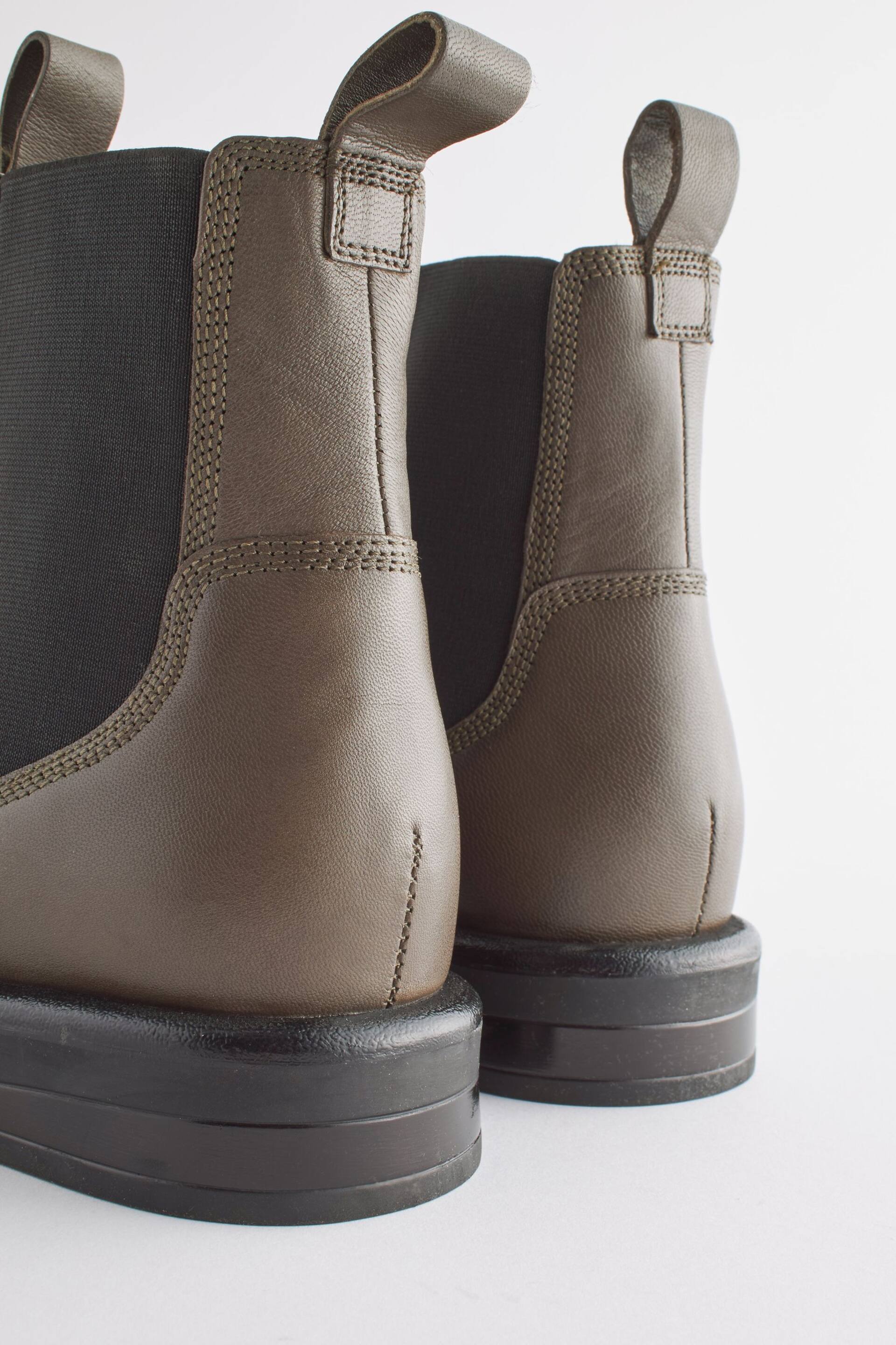 Khaki Green Regular/Wide Fit Forever Comfort® Leather Chelsea Boots - Image 5 of 5
