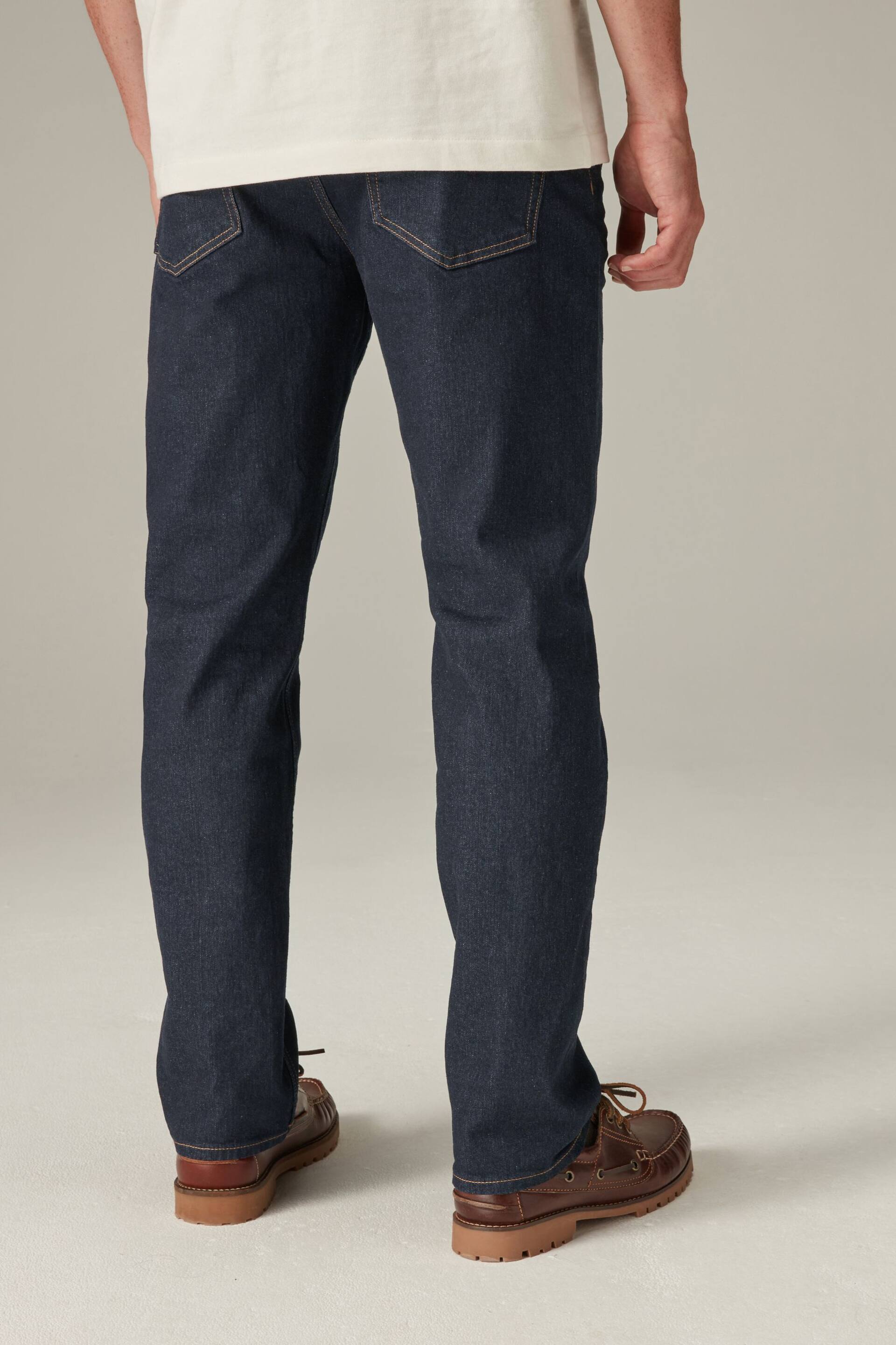 Dark Blue Straight Essential Stretch Jeans - Image 4 of 8
