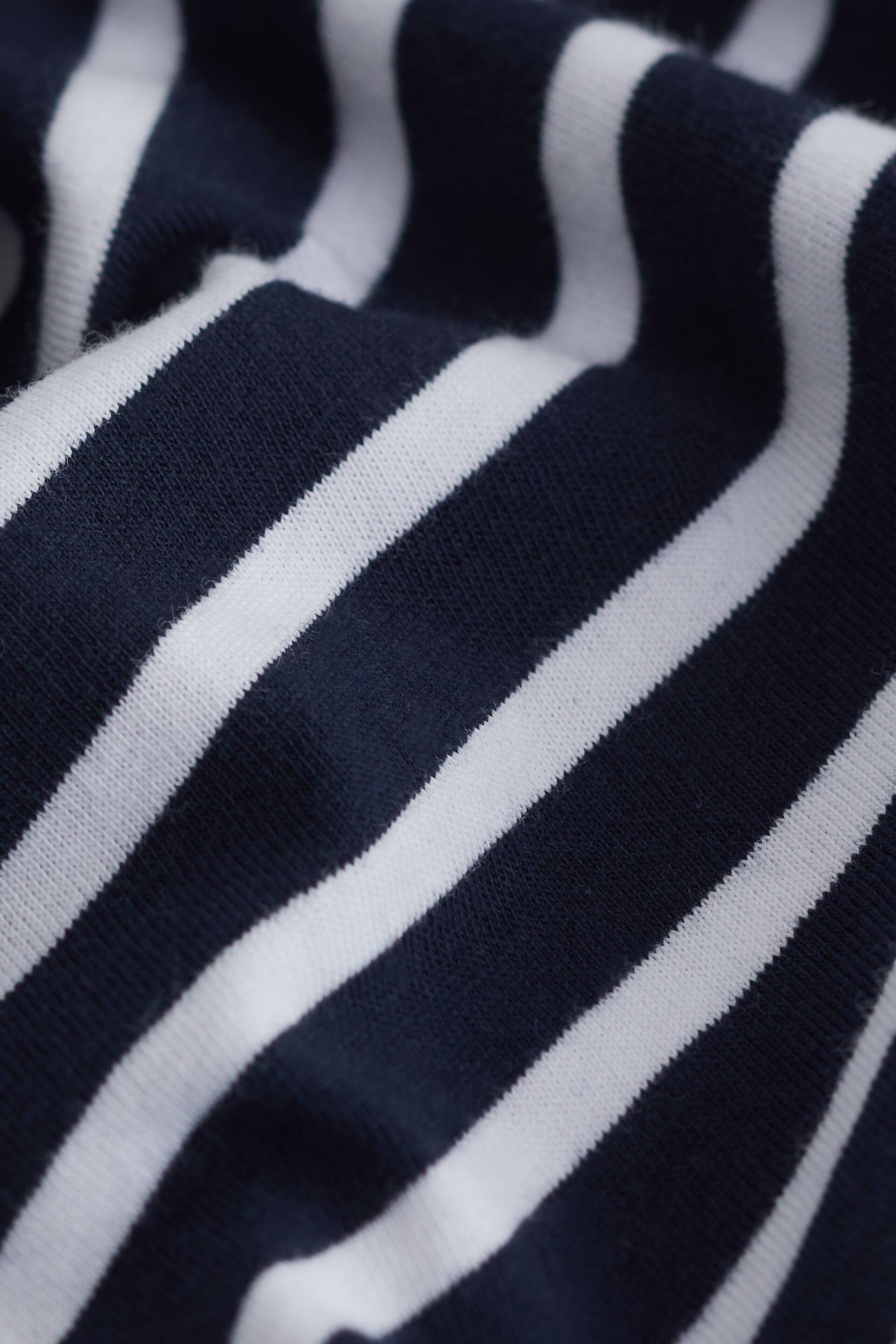 Navy Stripe Round Neck Cap Sleeve T-Shirt - Image 6 of 6