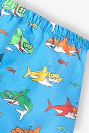 JoJo Maman Bébé Blue Shark Swim Shorts with Integral Nappy - Image 4 of 4