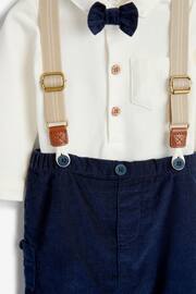 Navy/White 4 Piece Shirt Body, Trousers and Braces Set (0mths-2yrs) - Image 4 of 7