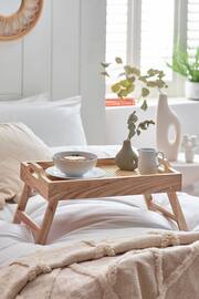 Natural Wooden and Wicker Folding Lap Tray - Image 1 of 4