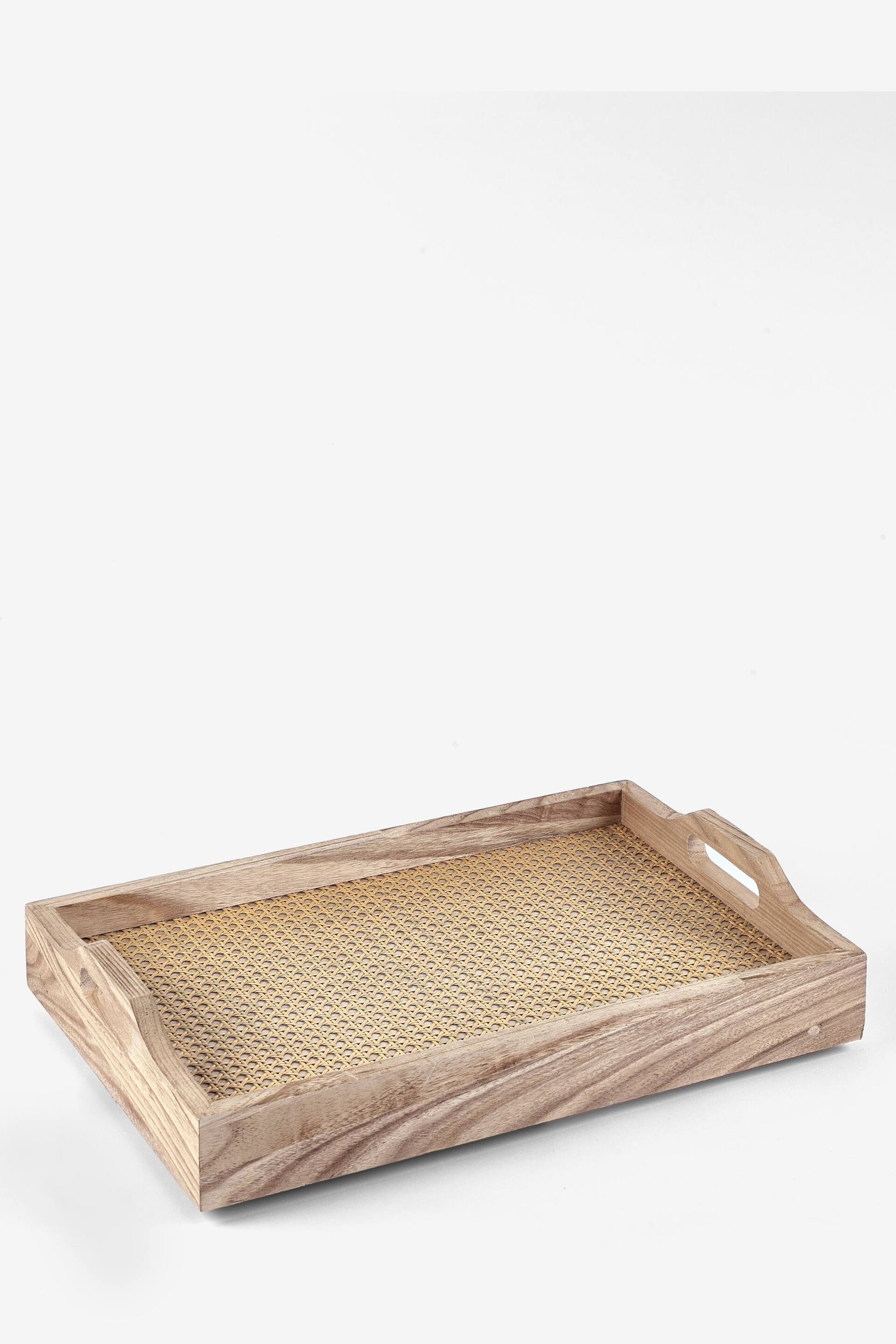 Natural Wooden and Wicker Folding Lap Tray - Image 4 of 4