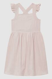 Reiss Pink Cerys Junior Cotton Cross Back Dress - Image 2 of 6