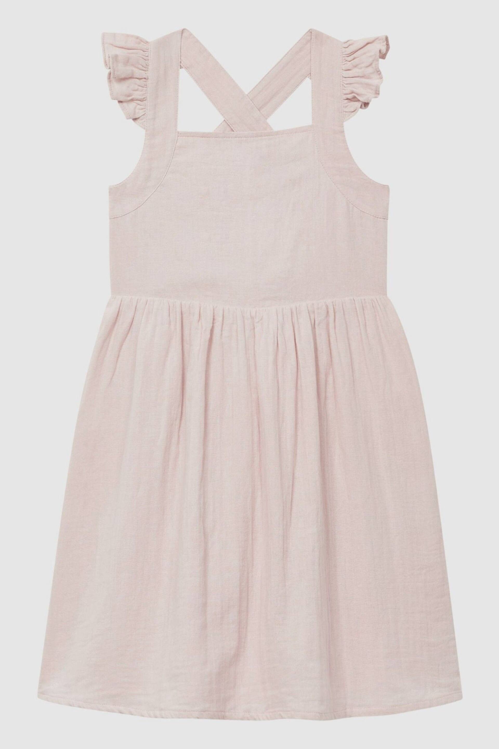 Reiss Pink Cerys Junior Cotton Cross Back Dress - Image 2 of 6
