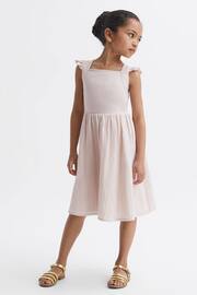 Reiss Pink Cerys Junior Cotton Cross Back Dress - Image 3 of 6