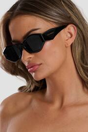 South Beach Black Slim Round Sunglasses - Image 1 of 2