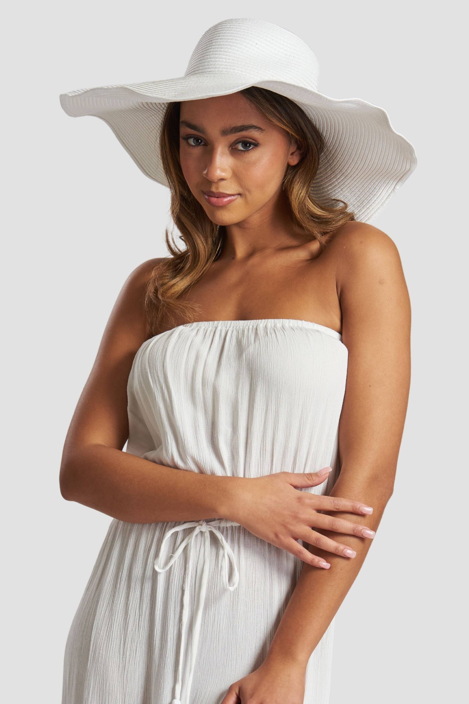 South Beach White Wide Brim Floppy Hat - Image 1 of 4