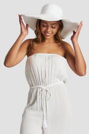 South Beach White Wide Brim Floppy Hat - Image 4 of 4