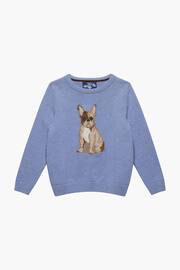 Trotters London Pale Blue Marl Bruce Bulldog Jumper - Image 2 of 4