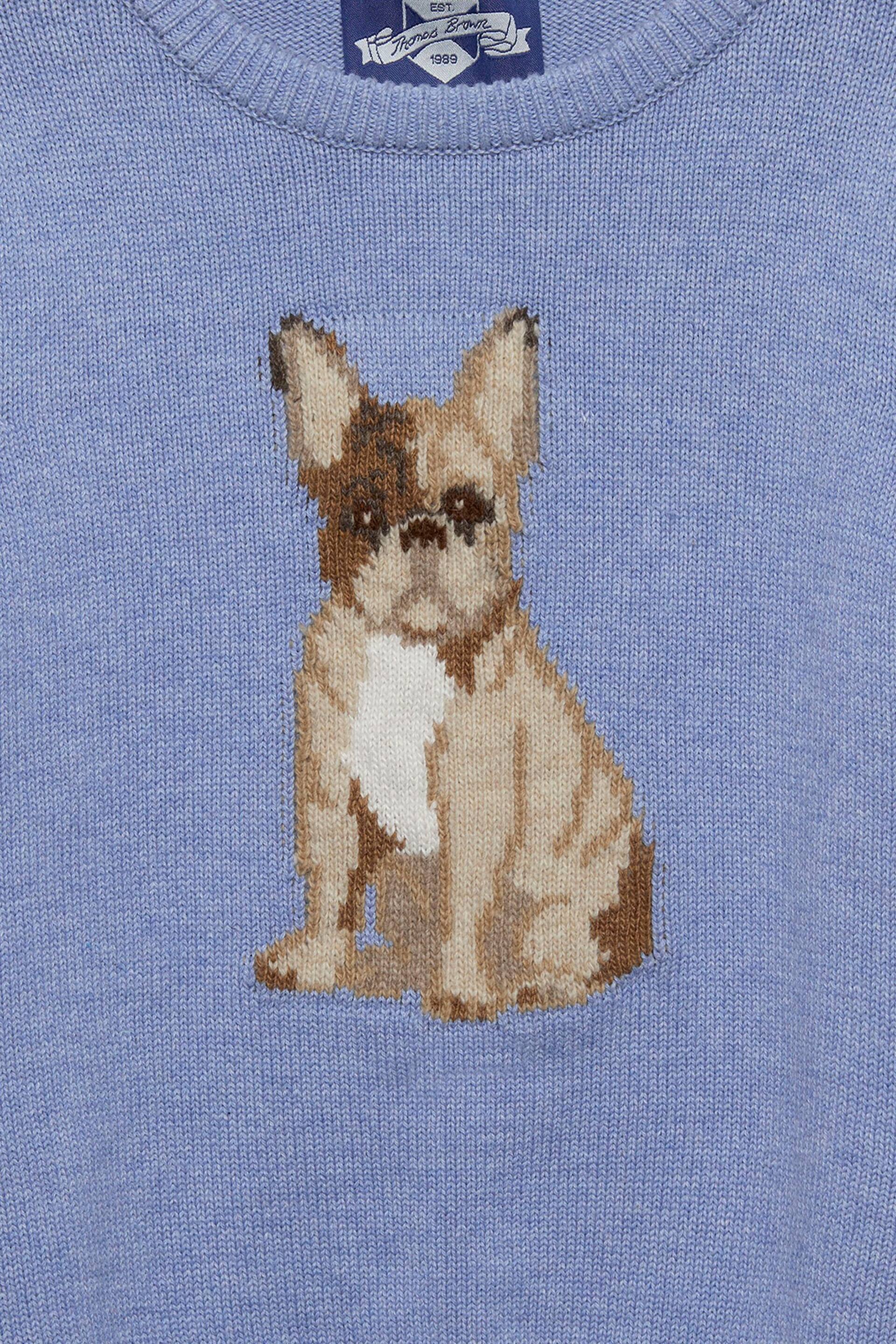 Trotters London Pale Blue Marl Bruce Bulldog Jumper - Image 4 of 4