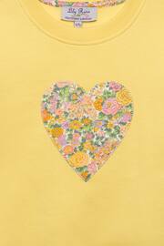 Trotters London Yellow Liberty Print Elysian Day Heart Cotton Sweatshirt - Image 4 of 4