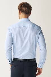 Blue Slim Fit Trimmed Formal Shirt - Image 3 of 7