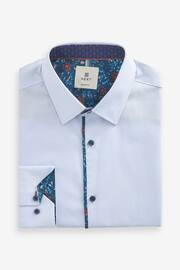 Blue Slim Fit Trimmed Formal Shirt - Image 6 of 7