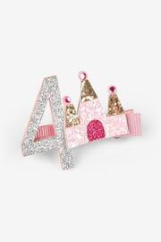 JoJo Maman Bébé Pink 4 Birthday Glitter Clip - Image 1 of 3