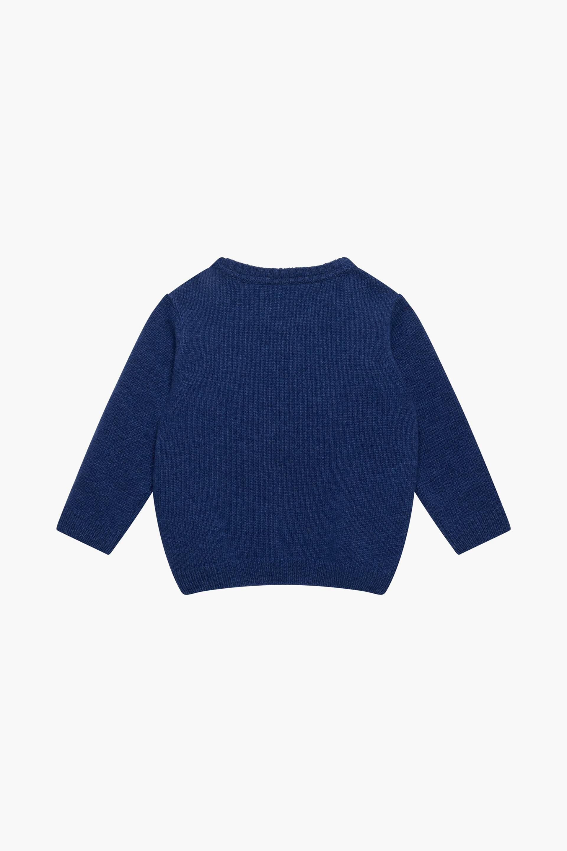 Trotters London Denim Blue Little Marl Digby Digger Jumper - Image 3 of 4