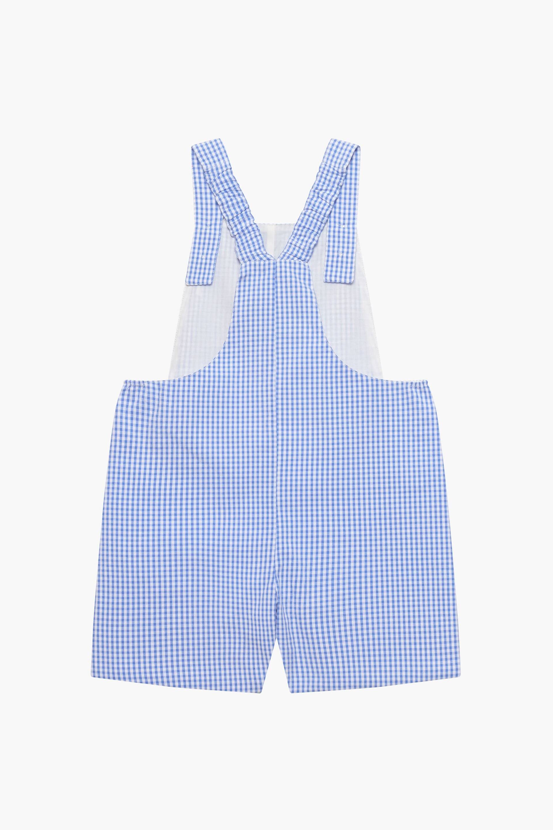Trotters London Little Pale Gingham Augustus and Friends Alexander Bib Dungress - Image 3 of 4