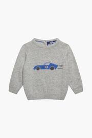 Trotters London Grey Little Marl Sebastian Car Jumper - Image 1 of 2