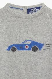 Trotters London Grey Little Marl Sebastian Car Jumper - Image 2 of 2