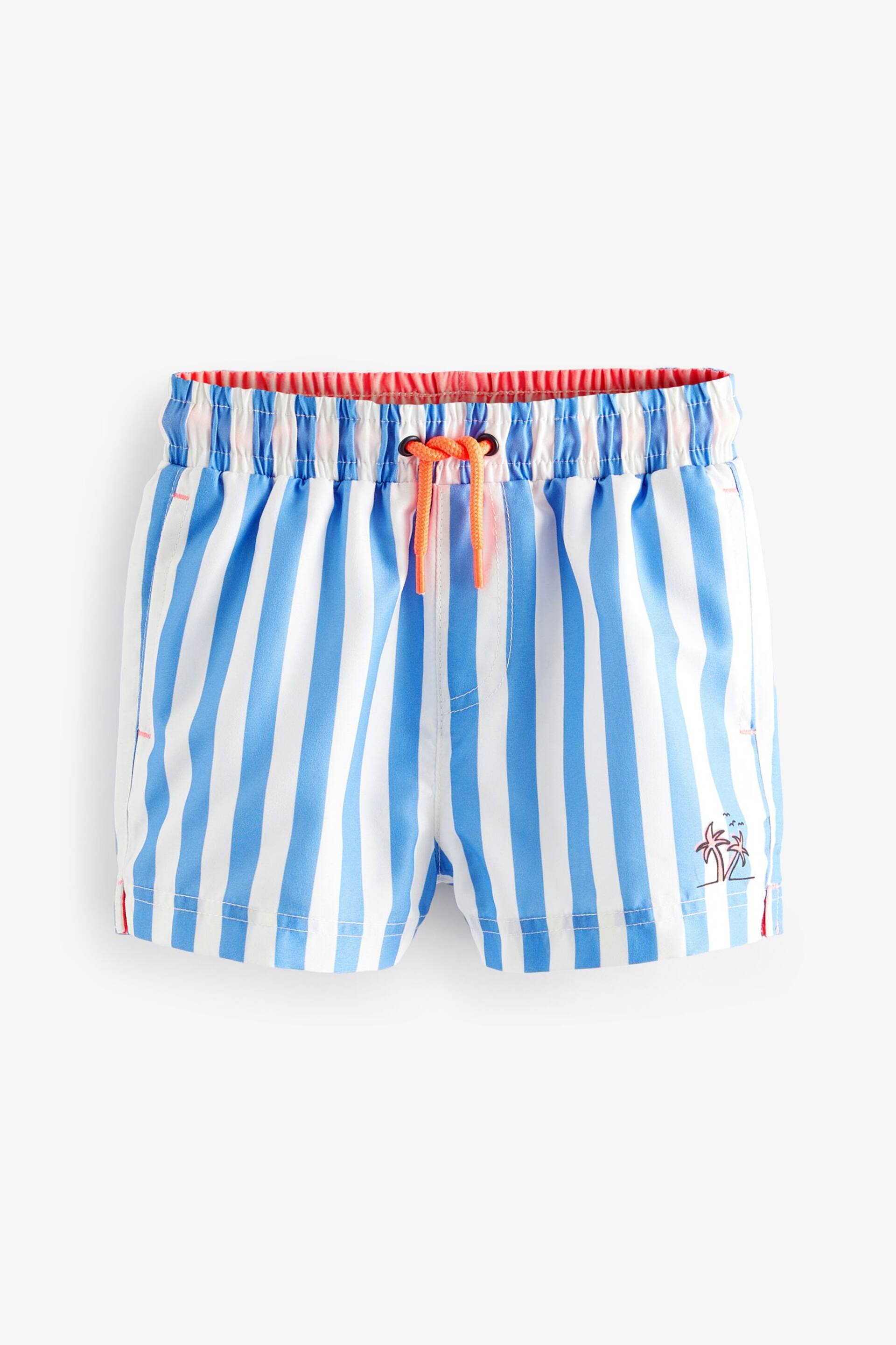 Blue/White Printed Swim Shorts (3mths-7yrs) - Image 1 of 3
