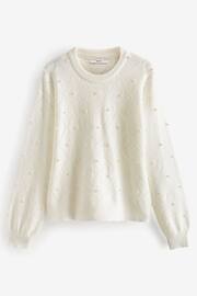 Ecru White Pearl Embellished Jumper - Image 6 of 7