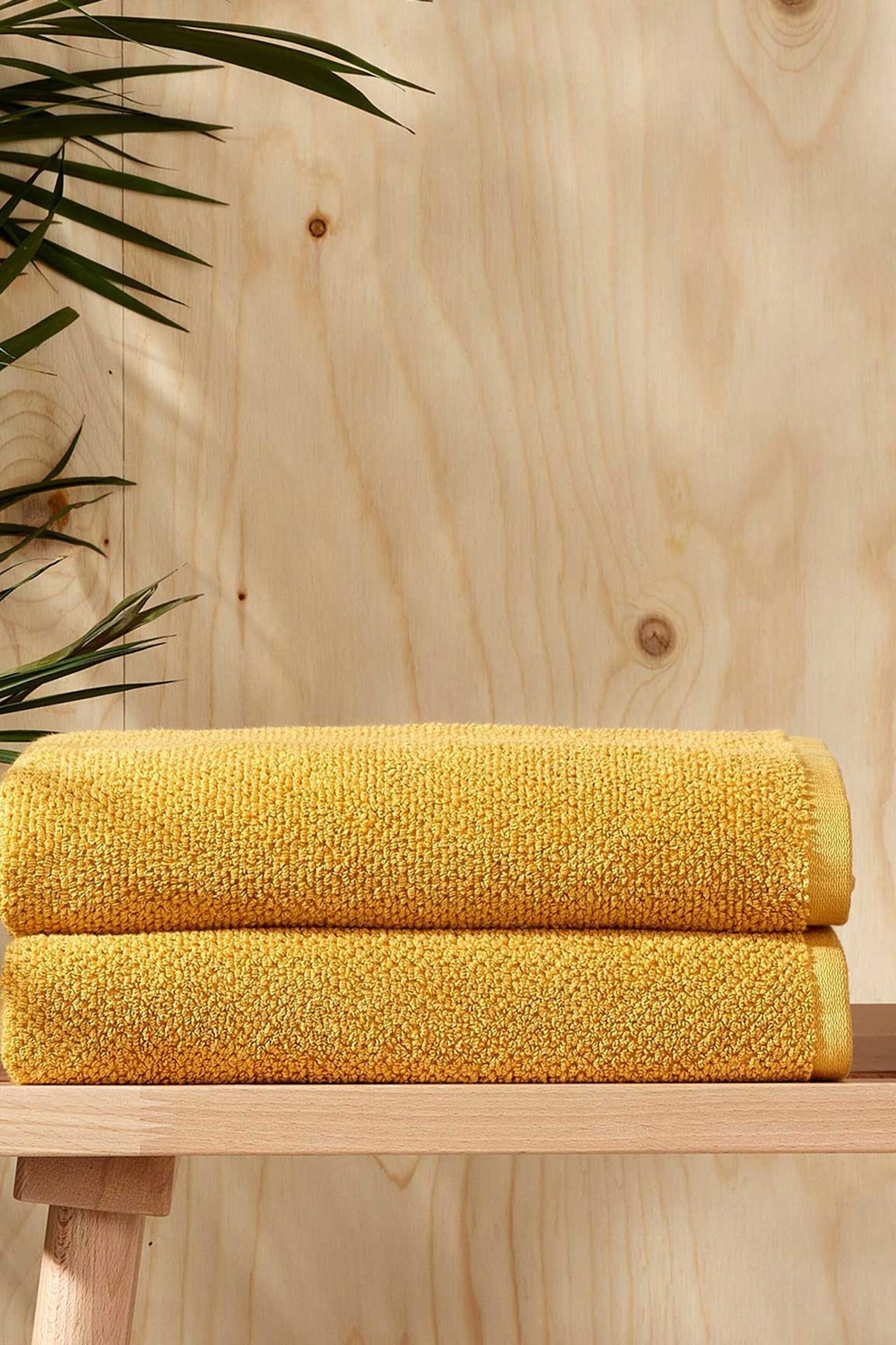 Christy Saffron Brixton - 600 GSM Cotton Textured Bath Towel - Image 2 of 4