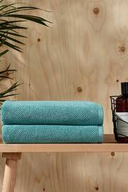 Christy Green Brixton - 600 GSM Cotton Textured Bath Towel - Image 2 of 4