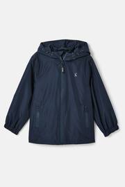 Joules Rainwell Navy Blue Waterproof Packable Raincoat With Hood - Image 1 of 5