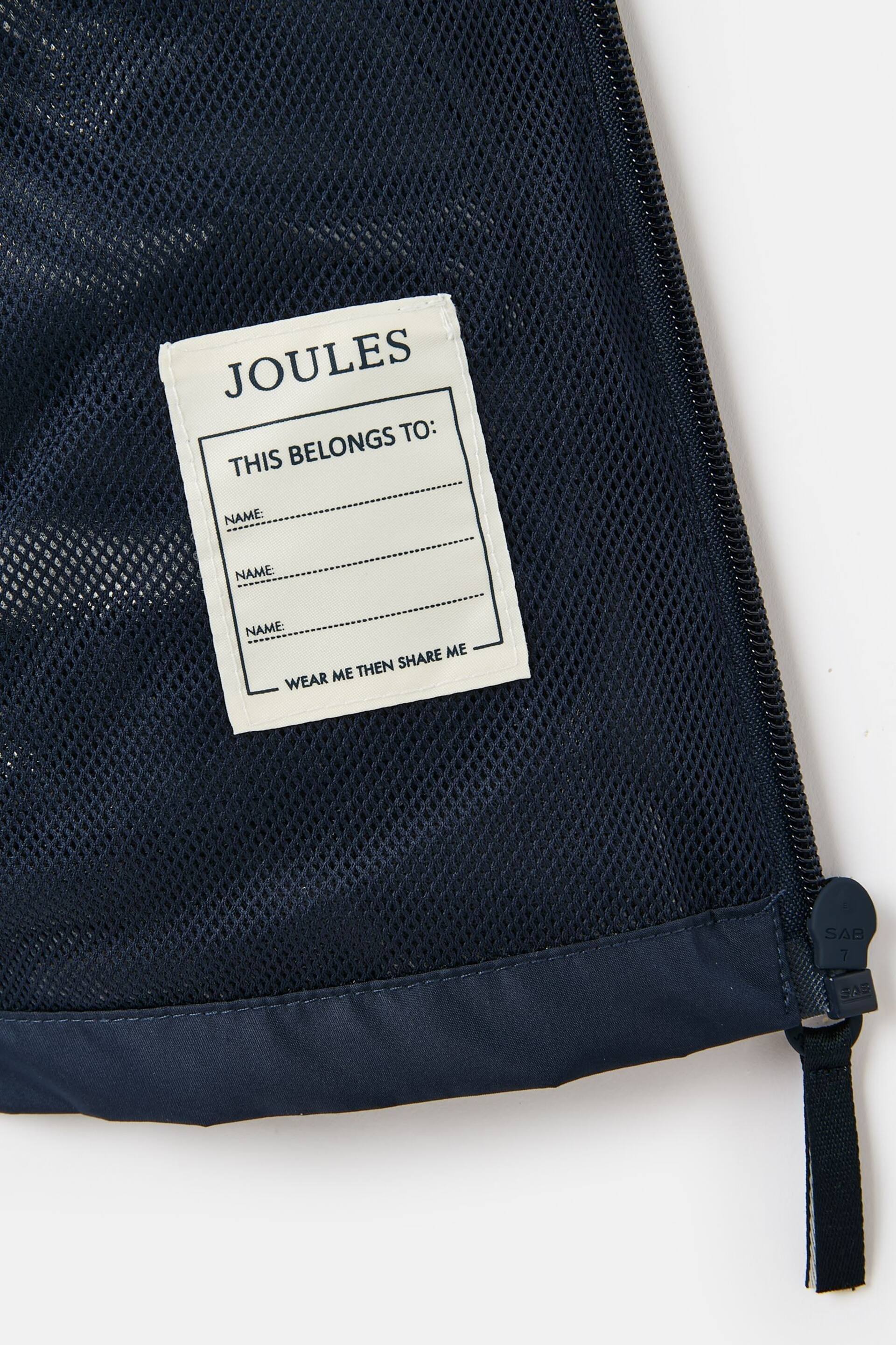 Joules Rainwell Navy Blue Waterproof Packable Raincoat With Hood - Image 4 of 5