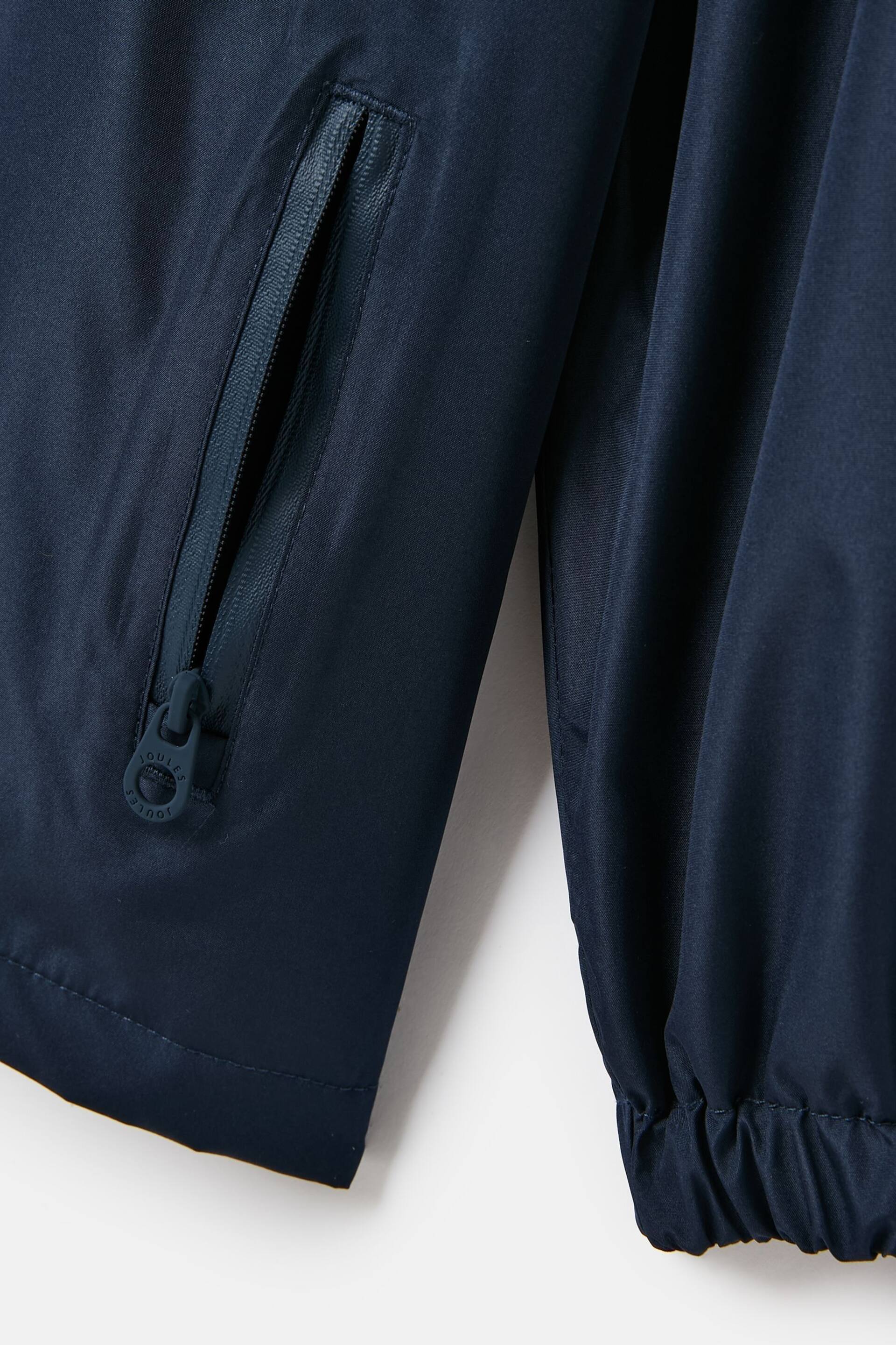 Joules Rainwell Navy Blue Waterproof Packable Raincoat With Hood - Image 5 of 5