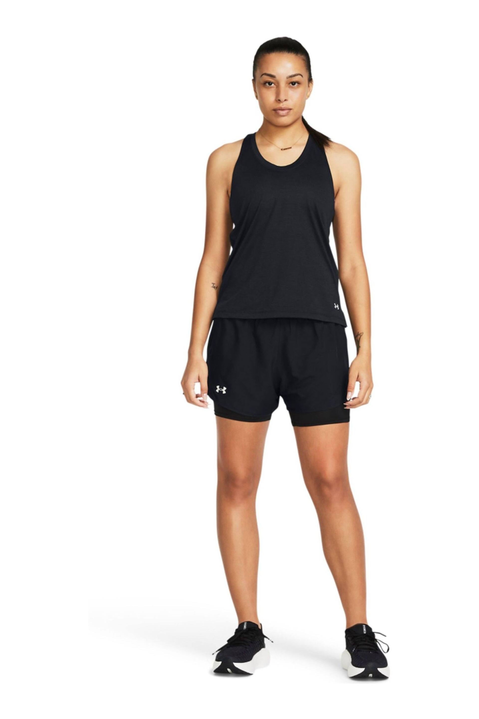 Under Armour Fly By 2 in 1 Black Shorts - Image 3 of 4