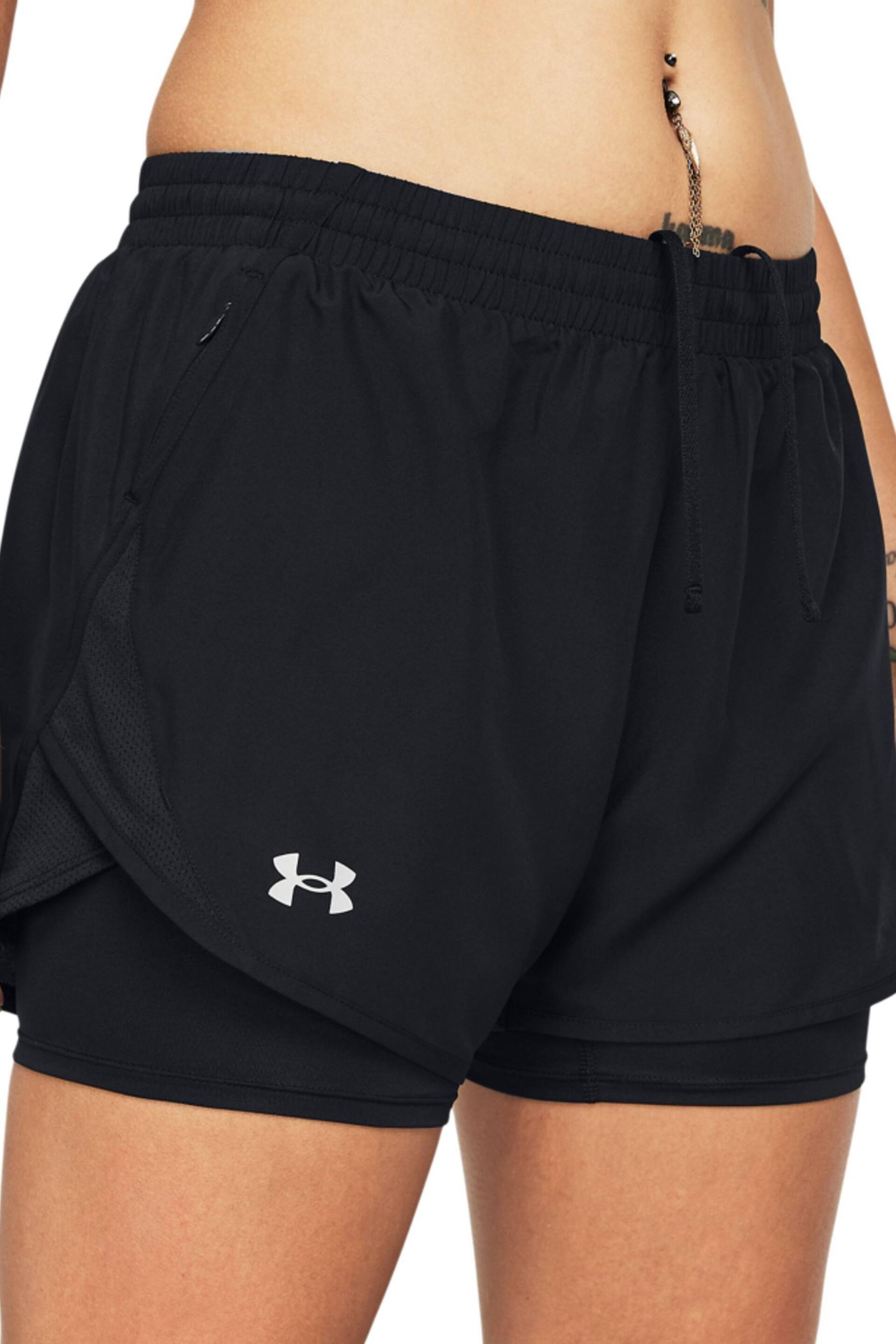 Under Armour Fly By 2 in 1 Black Shorts - Image 4 of 4