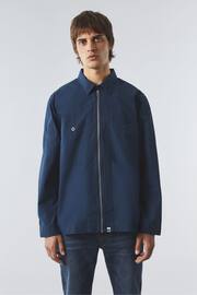 Pretty Green Navy Blue Boston Overshirt - Image 1 of 4