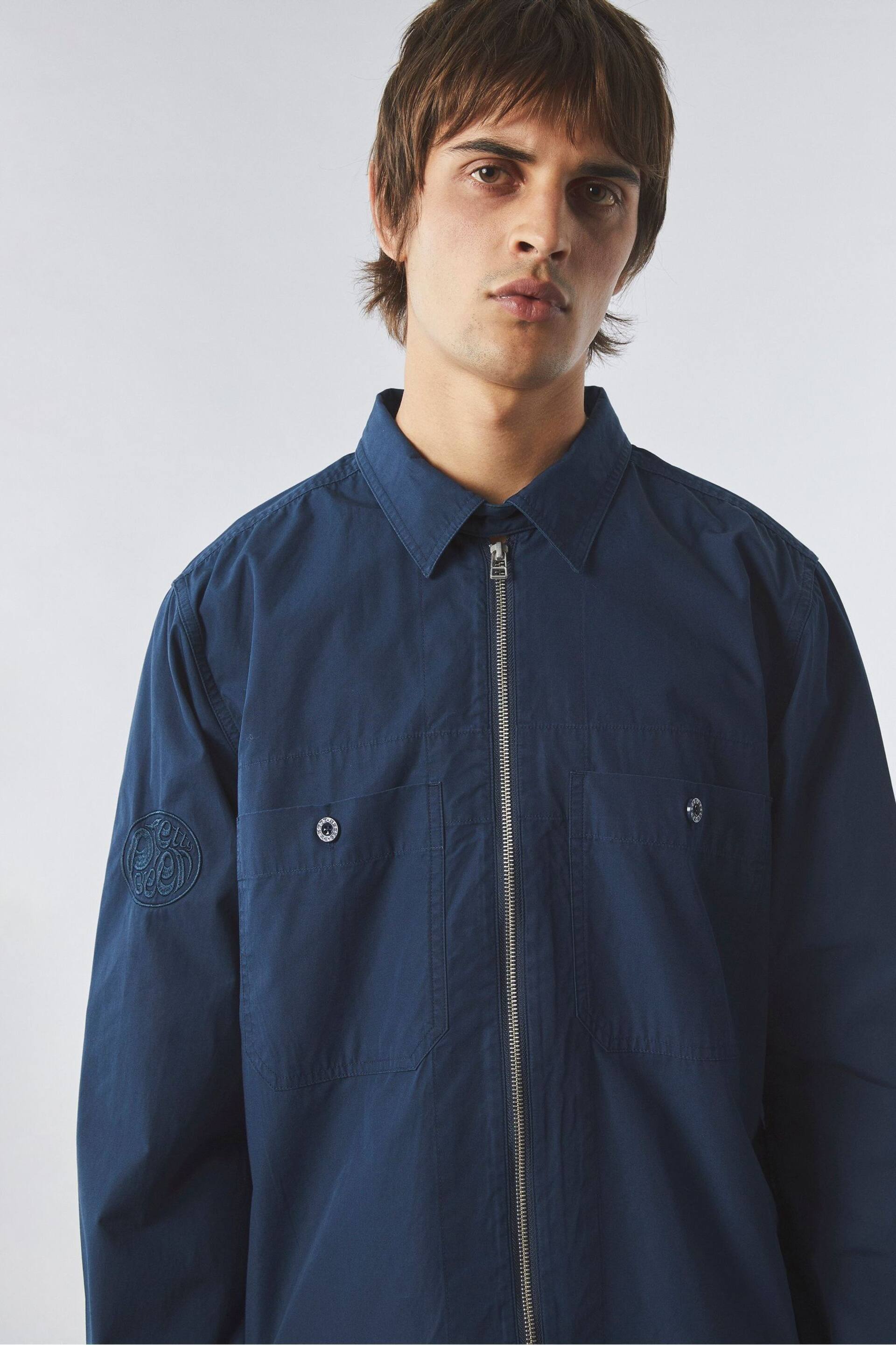 Pretty Green Navy Blue Boston Overshirt - Image 2 of 4