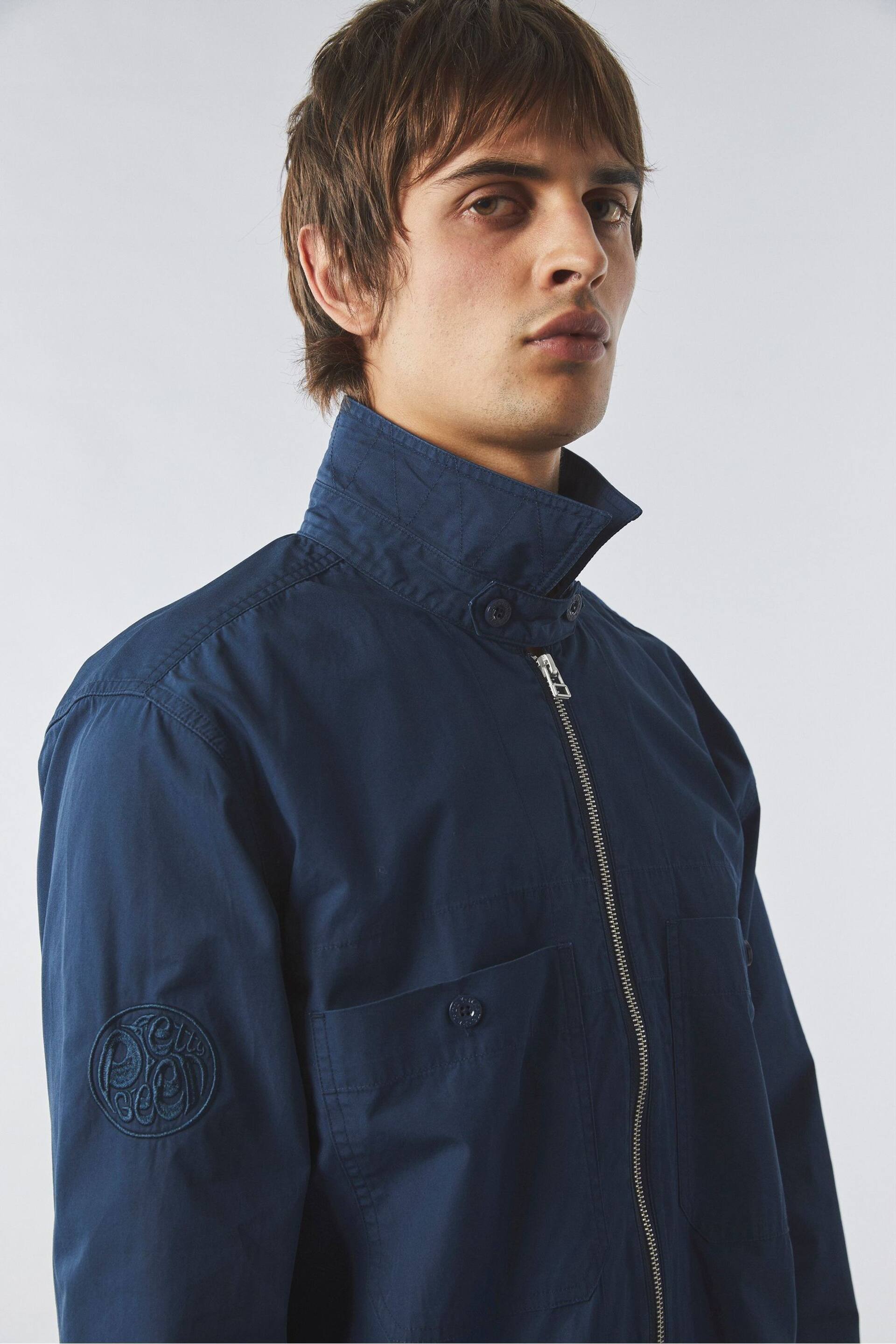 Pretty Green Navy Blue Boston Overshirt - Image 3 of 4