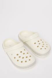 Lipsy White Slip On Glitter Clog Sandals - Image 1 of 4