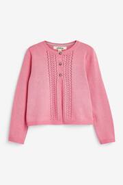 Boden Pink Pointelle Cotton Cardigan - Image 1 of 3