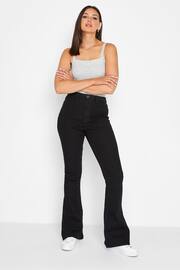 Long Tall Sally Gloss Black Flare Jeans - Image 1 of 3