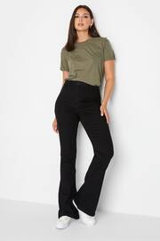 Long Tall Sally Gloss Black Flare Jeans - Image 2 of 3