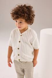 White Short Sleeved Button Through Polo Shirt (3mths-7yrs) - Image 2 of 7