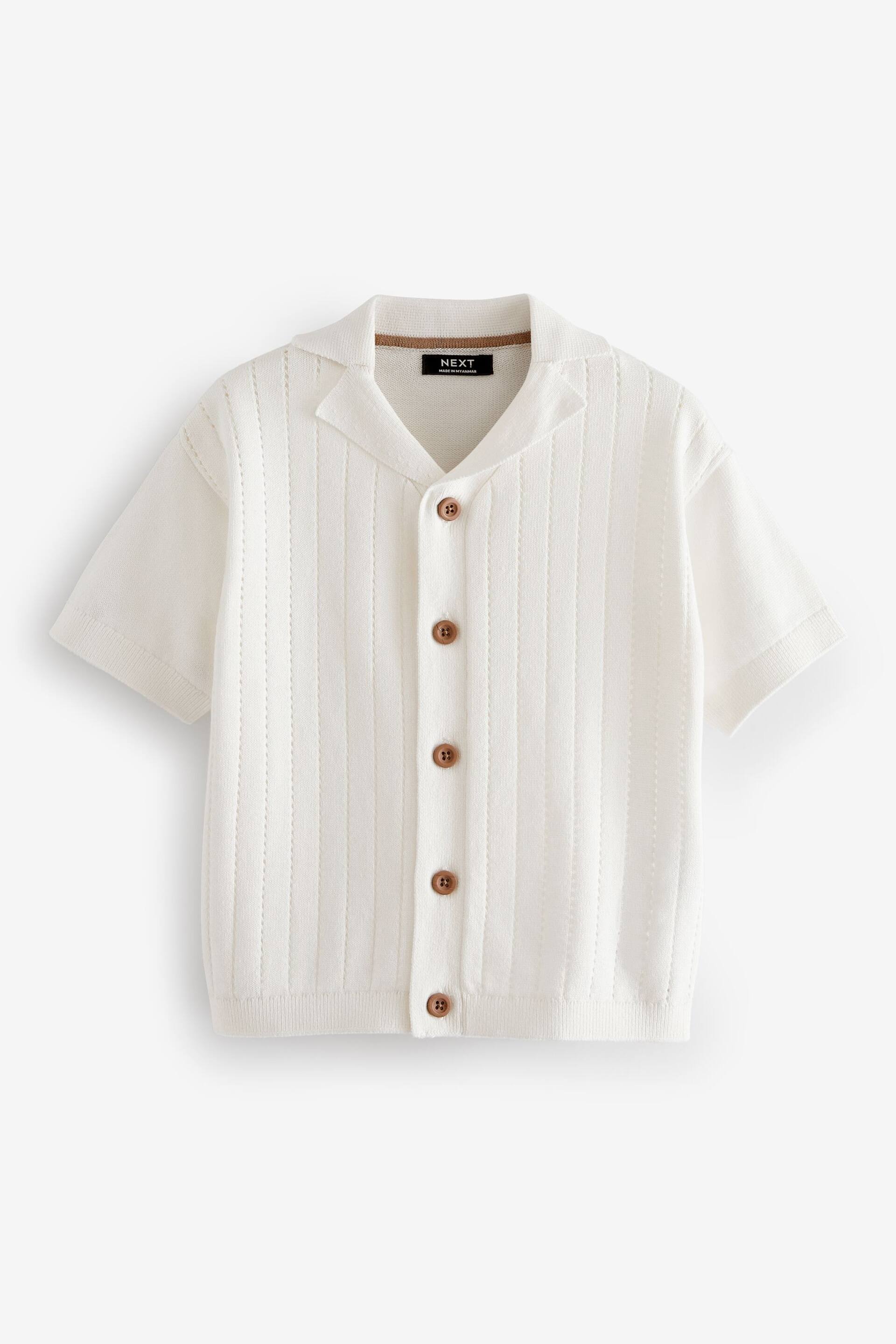 White Short Sleeved Button Through Polo Shirt (3mths-7yrs) - Image 5 of 7