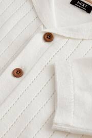 White Short Sleeved Button Through Polo Shirt (3mths-7yrs) - Image 7 of 7