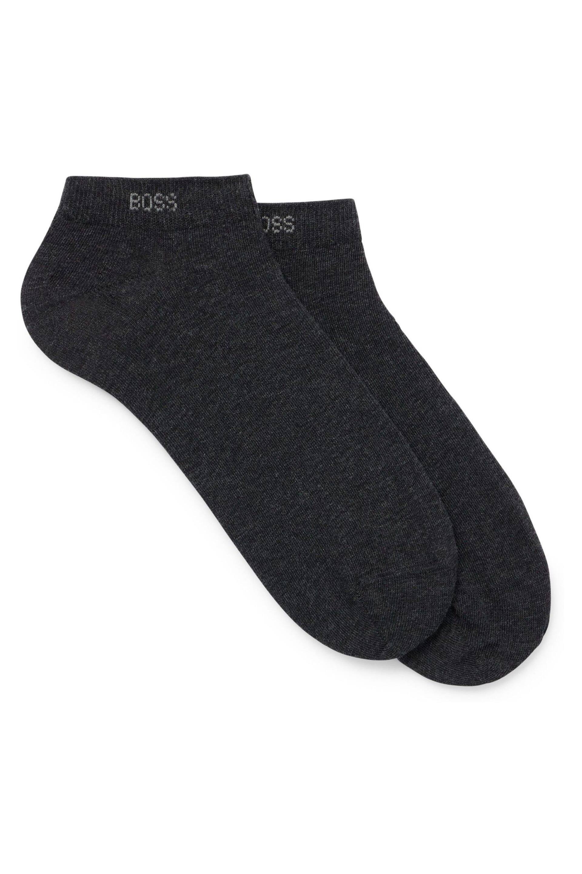 BOSS Dark Grey Ankle Socks 2 Pack - Image 1 of 3