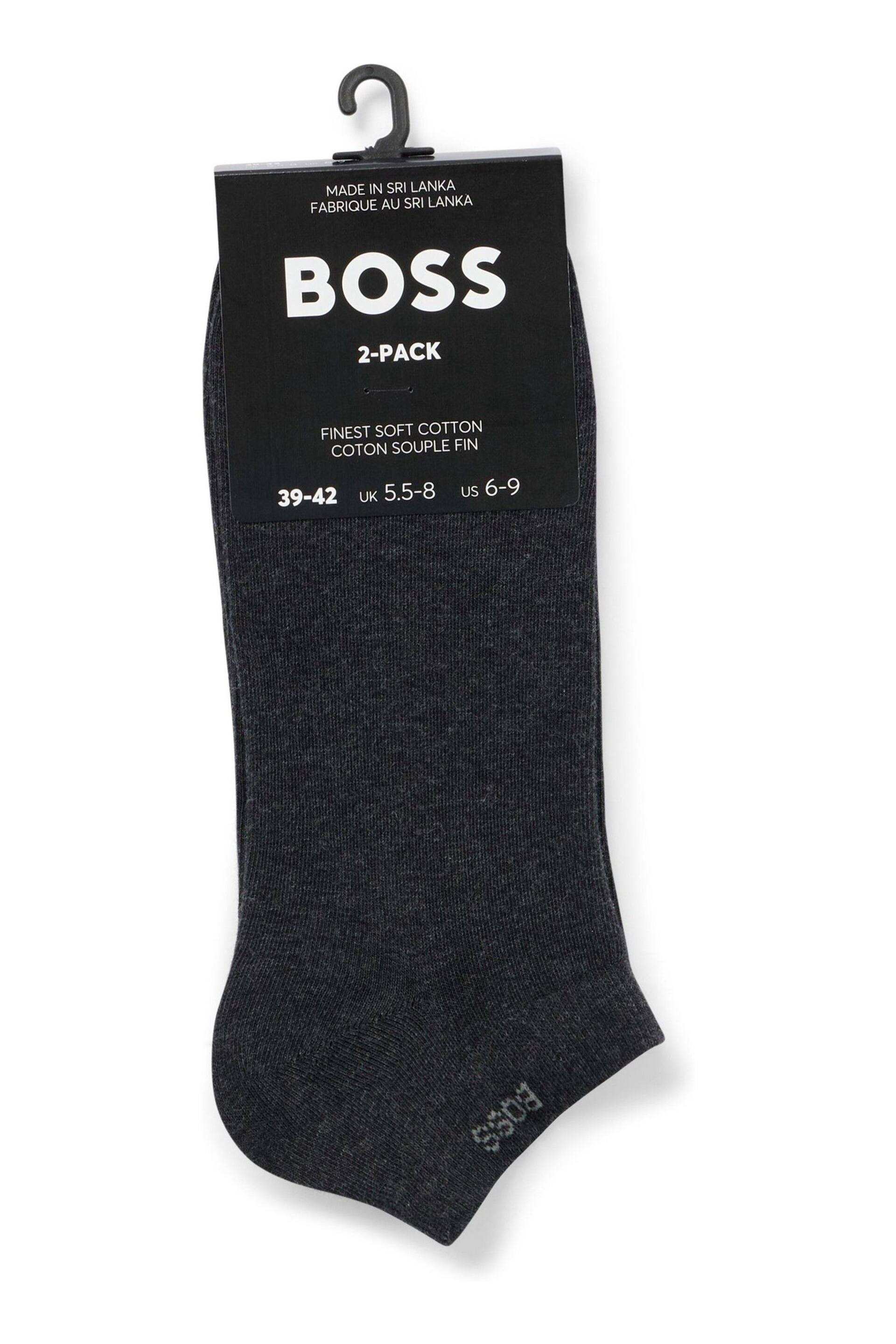 BOSS Dark Grey Ankle Socks 2 Pack - Image 2 of 3