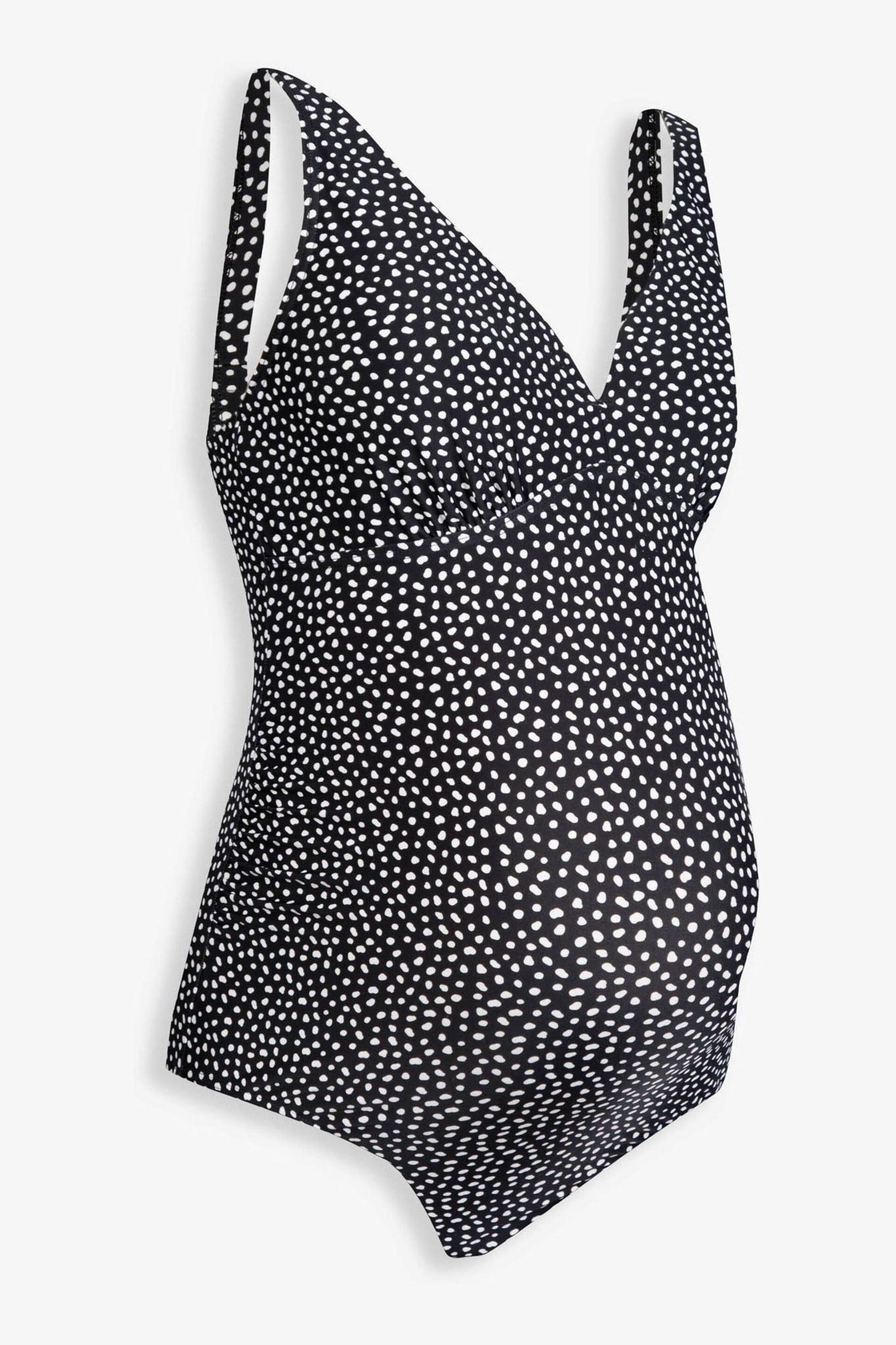 JoJo Maman Bébé Black & White Spot V-Neck Maternity Swimsuit - Image 6 of 6
