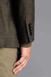 Charles Tyrwhitt Brown Slim Fit Twill Wool Jacket - Image 4 of 5